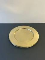 Attrayant laiton vaisselle chargeur plaque personnalisé métal aluminium acier inoxydable 304 plaque rétro rond plateau alimentaire restaurant