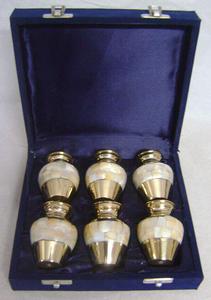 Urnas funerarias de latón, Mini urna de recuerdo de cenizas, artesanía india, color azul brillante, a precio barato - Product Image 6