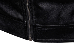 Nouvelle Arrivée Veste en Cuir pour Homme Fabriquée en Usine Écologique Coupe-Vent Manches Longues Style Urbain Hiver Chaud Printemps Respirant - Product Image 5