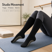 Chaussettes antidérapantes pour Pilates et Yoga, personnalisées avec broderie, respirantes pour femmes, Skarpety
