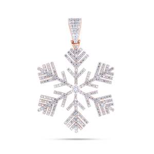Pendentif flocon de neige en diamant rond - Product Image 3