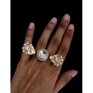 แหวนเพทายดีไซเนอร์สำหรับผู้หญิงแหวนสวมนิ้วหรูหราสำหรับงานแต่งงานงานเลี้ยงและของขวัญสำหรับงานแต่งงานทำจากทองเหลือง - Product Image 1