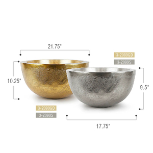 Cuenco decorativo de Metal plateado de lujo, centro de mesa minimalista moderno, acabado sólido, decoración del hogar, mesa de comedor, artículo de regalo - Product Image 3