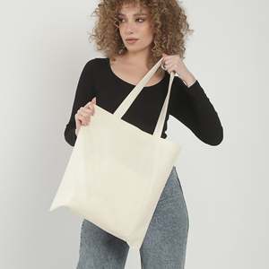 Certified Organic Cotton Canvas Tote <b>Bags</b> <b>Medium</b> Size PP Material Heat Transfer Letter Screen Recycle Advertising <b>Bag</b>-OR100 - Product Image 5