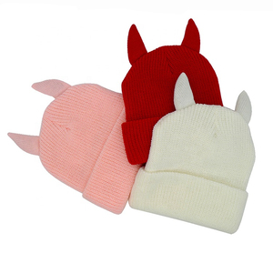 Gorro gris brezo para niños con cuernos, gorros de invierno cálidos y acogedores para niños, niñas, niños, gorros de invierno, toque - Product Image 2