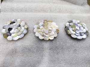 Espejo redondo de nácar blanco para decoración del hogar espejo blanco top de mármol redondo - Product Image 3