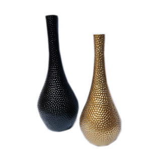 Ovale feuillu aluminium métal décoration de la maison Vase à fleurs belle pièce maîtresse miroir poli mariage décoratif Vase à fleurs - Product Image 2