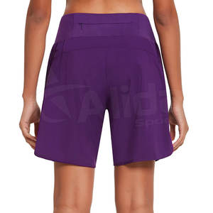 Pantalones cortos de correr para mujer hechos a medida al mejor precio, pantalones cortos transpirables más vendidos, patrón de botones, decoración, tecnología de sublimación - Product Image 2