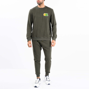 80% coton 20% polyester épaules tombantes pull style décolleté croisé ourlet et poignets côtelés noir de jais sweat à capuche surdimensionné - Product Image 1