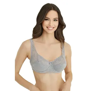 ชุดชั้นในลูกไม้ผ้าฝ้ายแบบมีสาย385สำหรับผู้หญิง, ชุดชั้นในแบบไร้สายสวมใส่สบายระบายอากาศได้ดีพร้อมตะขอปิด - Product Image 1