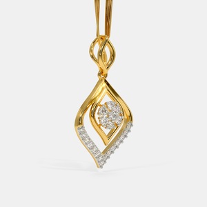 2.024 grammes pendentif en diamant en or jaune 18Kt diamants 0.2400 ct style religieux chaîne de fiançailles chaîne principale en acier inoxydable - Product Image 3