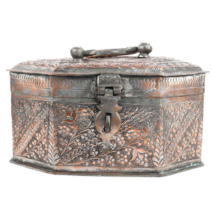 Boîte Paan Daan en laiton avec travail Jalli respirant, poignée à serrure, en laiton de haute qualité, prix de gros, en provenance d'Inde - Product Image 2