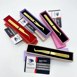 แหนบสำหรับต่อคิ้วขนตาแบบเส้นใยทองฉลากตามสั่งทำจากสเตนเลสสตีลใช้เพื่อความสวยงาม - Product Image 5