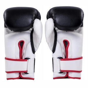 Guantes de Boxeo Negros de 12 oz con Logotipo Personalizado, Guantes de Entrenamiento Simples de Piel de Vacuno Transpirable para MMA - Product Image 4