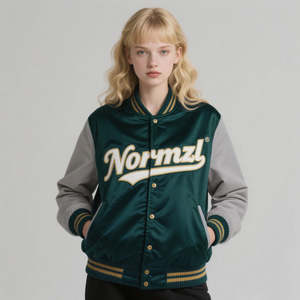 2025 ODM Varsity Jacket pour femmes Haute qualité coupe-vent à manches longues polyvalent lâche Design décontracté pour la saison d'hiver - Product Image 3