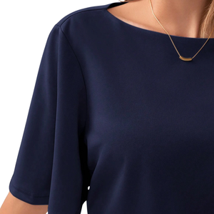 Womens Casual Loose Fit Half Sleeve Tank <b>Tops</b> Solid Color Crew Neck Soft Knit Breathable Everyday Fashion Blouse Spring Summer - Product Image 3