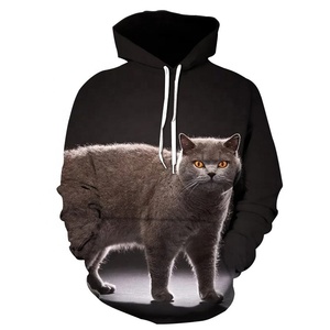 Sudaderas con Capucha Sublimadas con Diseño de Gato para Hombre y Mujer, Sudadera con Capucha para Niños y Niñas, Ropa Urbana con Estampado de Animales - Product Image 6