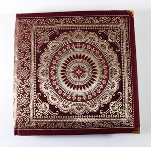 Wholesale Rich Brass Corner Reinforced Woven Fabric Journal Coloured Silks Gold/Silver Threads Paper Cover Elegant Notebooks - Product Image 1