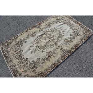 พรมขนาด 3.8x6.6 ฟุต, พรมวินเทจสไตล์ตุรกี, พรมขนสัตว์สีเบจ - Product Image 3