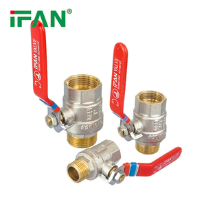 IFANファクトリー配管真ちゅう製バルブフィッティング1/2インチ銅製ロングハンドル鍛造真ちゅう製ボールバルブ - Product Image 1