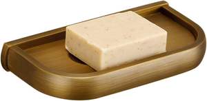 Porte-savon mural en métal doré, options d'installation doubles, ensembles de salle de bain - Product Image 2