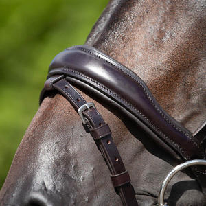 Bride anatomique équine avec bride flash brevet métallique avec rênes antidérapantes gris argenté rembourré mexicain - Product Image 3