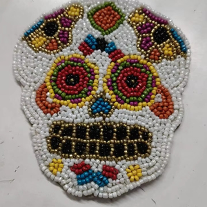 Posavasos de azúcar con cuentas coloridas, posavasos únicos para el Día de los muertos, decoración de Mesa del Festival, posavasos hechos a mano en 2025 - Product Image 1