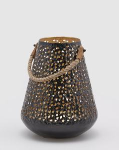 Bougeoirs cylindriques en fer personnalisés, fabriqués à la main, avec poignée en jute, bougies votives pour la décoration intérieure de Noël - Product Image 2