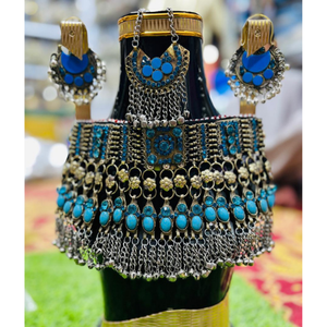 Venta caliente de acero inoxidable personalizado Afghani conjuntos de joyería listo envío Vintage collar pendientes para mujeres boda fiesta desgaste - Product Image 5