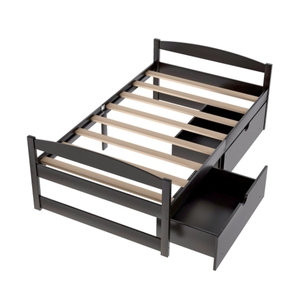 Lit à plateforme de taille jumelle, avec deux tiroirs, expresso pour enfants Service OEM Fournisseur du Vietnam suivant votre marque - Product Image 6