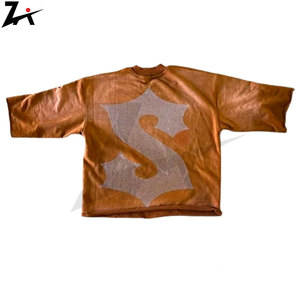 T-shirt unisexe surdimensionné à manches longues, imprimé et brodé en 3D, style Y2K Harajuku Hip Hop Gothique, avec strass et effet délavé à l'acide, idéal pour l'hiver - Product Image 4