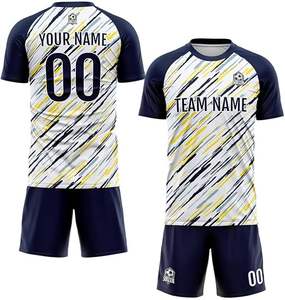 Uniformes de fútbol transpirables de alta calidad Set Custom Blue Pink Yellow Green Color Men's Team Soccer Wear Kits - Product Image 5