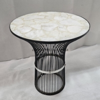Table basse moderne en aluminium inspirée des nuages, pièce maîtresse de faible hauteur Omega Metals India OMI-MF-0813 Noir Or, taille personnalisable