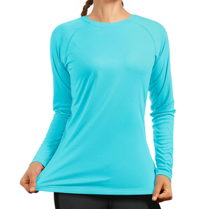 Incroyable conception ras du cou Slim-fit Rash Guard T-shirts Protection de la peau pour l'extérieur Vêtements manches longues Rash Guard pour les femmes - Product Image 5