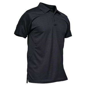 Polyester à manches courtes pour hommes personnalisés de haute qualité pour Polo T-Shirt été style décontracté avec tissu de toile à motif solide - Product Image 1