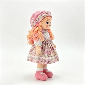 customized Pink Floral Rag <b>Doll</b>, Soft Cloth Girl <b>Doll</b>, Handmade Fabric Plush <b>Doll</b> - Product Image 4