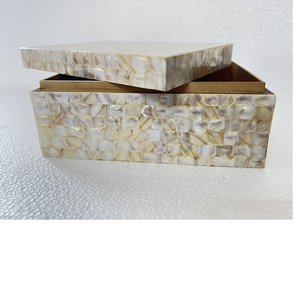 Cajas de incrustaciones de nácar natural hechas a medida para decoración del hogar ideales para reventa hechas de conchas de fregona - Product Image 1