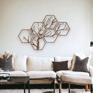 Ensemble de panneaux de bois au design exclusif de 3 motifs MDF découpe laser arbre Design abstrait Art mural taille et forme personnalisées pour la décoration intérieure - Product Image 4