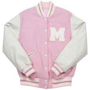 Varsity <b>Jacket</b> Wool & Leather Sports Varsity <b>Jacket</b> Unisex Varsity <b>Jackets</b> <b>White</b> Cow Leather Sleeves LatterMan - Product Image 2