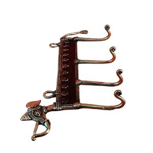 Porte-clés en laiton avec motif cheval, 4 crochets, 10 pouces, décoration murale en métal doré - Product Image 4