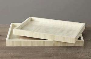 Plateau de service personnalisé en bois et impression activée de forme ronde de couleur jaune et blanche décorer la table plateau de style modèle utilisé plateau en bois - Product Image 6