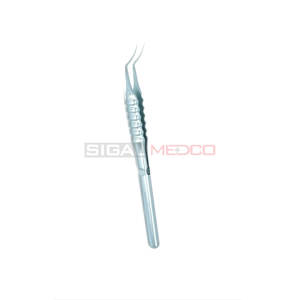 Fórceps de capsulorrexis Puntas dentadas puntiagudas Ejes curvos 13mm Longitud del ángulo Instrumentos médicos oftálmicos Catarata - Product Image 3