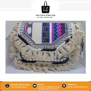 Ethnic Boho Vintage Women's Cotton Messenger Clutch Bag Stylish Handmade <b>Crossbody</b> <b>Purse</b> with Embroidery Zipper Closure Portable - Product Image 6