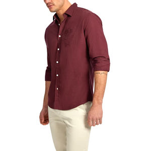 Mahroon Couleur Unie Fabriqué Au Pakistan Bon Vendeur Avec Propre Conception Respirant Premium Qualité Casual Chemises À Manches Longues - Product Image 4