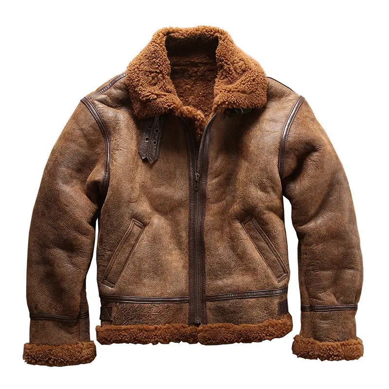 Bomber classico B3 giacca in vera pelle di montone in Shearling giacca da uomo