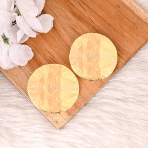 Pendientes de Botón de Diseño Chapados en Oro Amarillo, Novedad, para Mujeres y Niñas, Joyería de Latón de Moda, Fabricación al por Mayor - Product Image 2