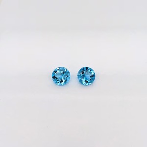 Pierre précieuse naturelle de qualité supérieure, taille brillante, bleu ciel, 4-8 mm, traitement de cirage/entraînement à l'huile, 1-3 carats, pour bijoux en topaze bleue - Product Image 3