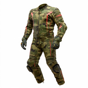 Costume de Moto en Cuir pour Homme, Veste de Motard à Col Montant, Pantalon en Cuir Chaud, Tenue de Moto en Cuir pour Homme - Product Image 2