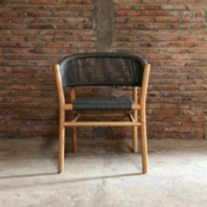 Hot <b>Sale</b> Teak <b>Wood</b> Modern Cafe Chair Rattan Restaurant Outdoor Furniture Woven Stackable Dining Chairs - Product Image 3