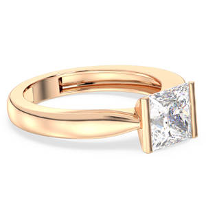 REYES alta calidad oro amarillo princesa corte Moissanite solitario anillo al por mayor 925 plata esterlina Unisex joyería fina - Product Image 3